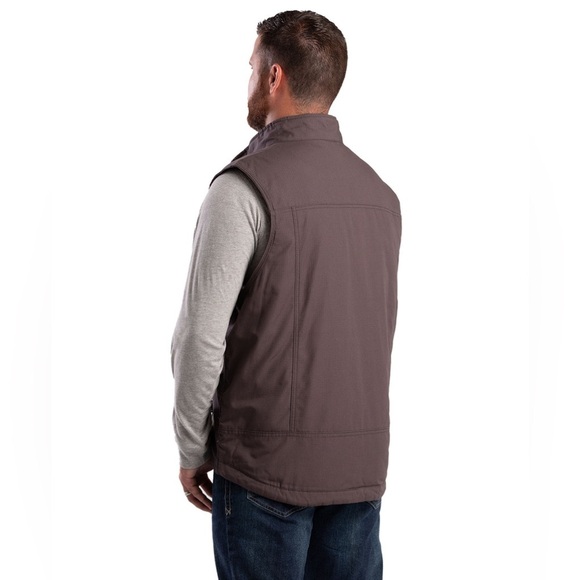 Berne Heartland Vest Fleece-Lined Ripstop Insulated Zip Up Grey - Picture 2 of 8